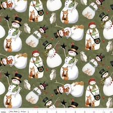 Snowmen in Green Northern Christmas Riley Blake