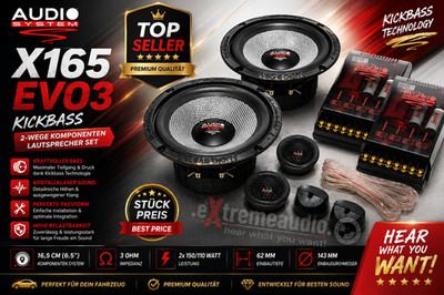 Audio System X165 EVO3 Kickbass 2-Wege 16,5 cm (6.5'') Komponenten Lautsprecher