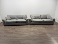 Lisbon Fabric 4 & 4 Seater Sofas – Grey.