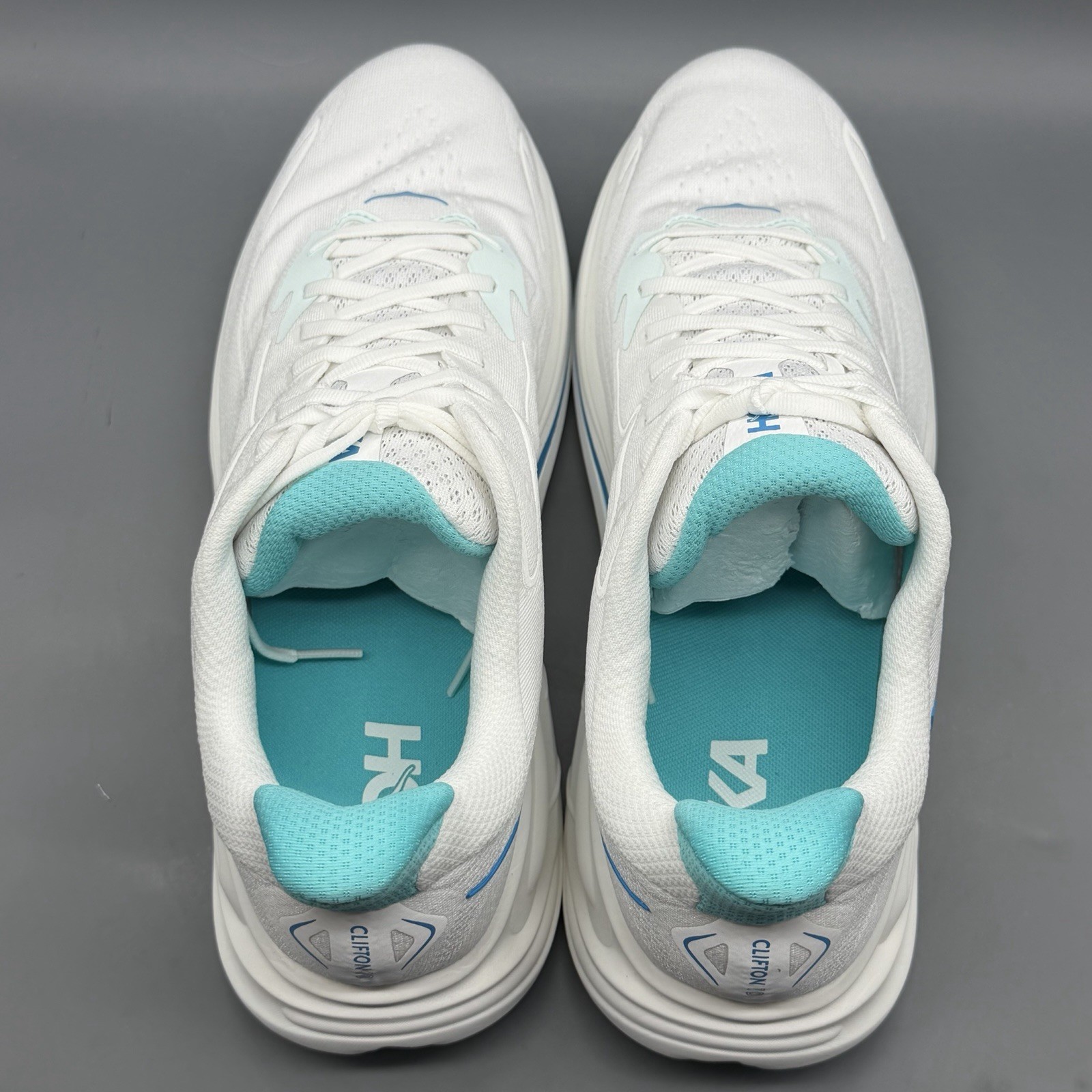 Hoka One One Clifton 10 Men’s 14 D Running Shoes Gym Training White Skyward Blue thumbnail 7