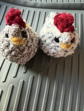 Handmade Crochet Chicken Plush Lot 2 Farmhouse Hen 4