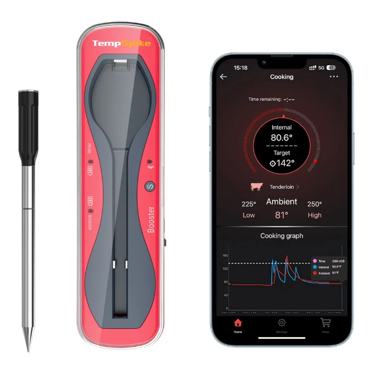 ThermoPro TP960W TempSpike 500FT Truly Wireless Meat Thermometer W LED indicator