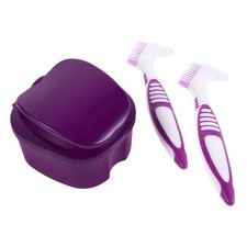 Denture Container Case Tooth Brush Braces Storage Cup Cleaning for Dentures