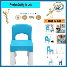 Kids Plastic Toddler Chair Blue 9.65" Seat Safe Durable Lightweight