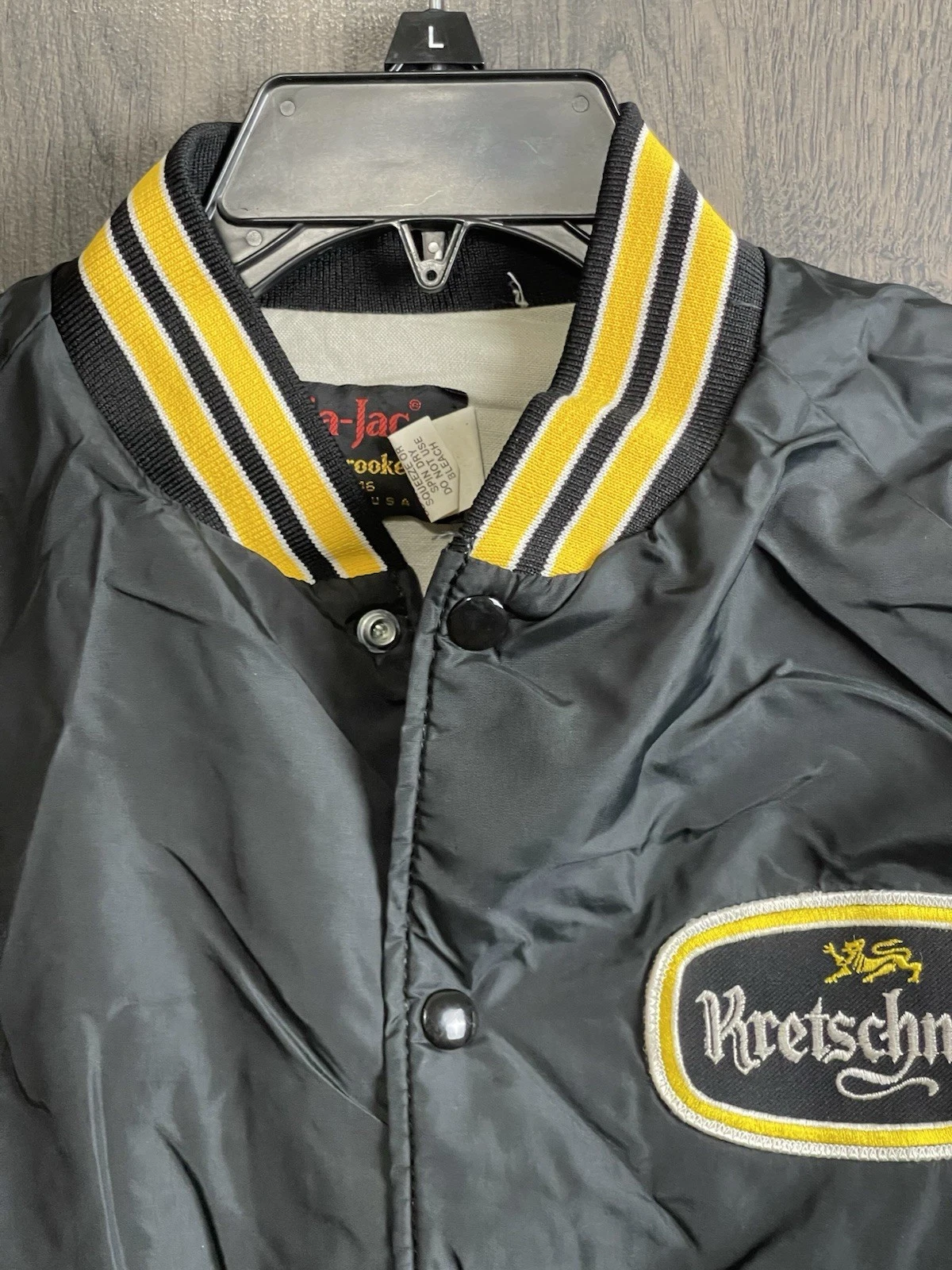 Pla-Jac By Dunbrooke Vintage Satin Jacket Kretschmar Deli Adult Large Black - product detail image 3