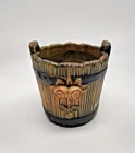 Vintage Weller Art Pottery Woodrose Bucket Flower Vase Miniature 2-1/2" Tall