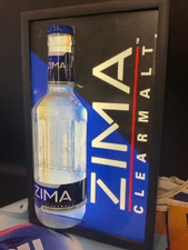 Zima Clearmalt Alcoholic Beverage Large Light Up Beer Sign 26X16 Man Cave Bar