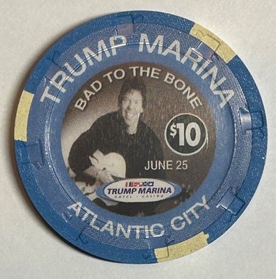 Trump Marina Atlantic City $10 Casino Chip George Thorogood Bad to the Bone