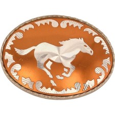 Horse Cowboy Cowgirl Western Horseback Rider Riding 80s NOS Vintage Belt Buckle