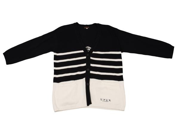 キバタン(額付き) EVEX by KRIZIA Tiger Jacquard Stripe Cotton Knit Cardigan