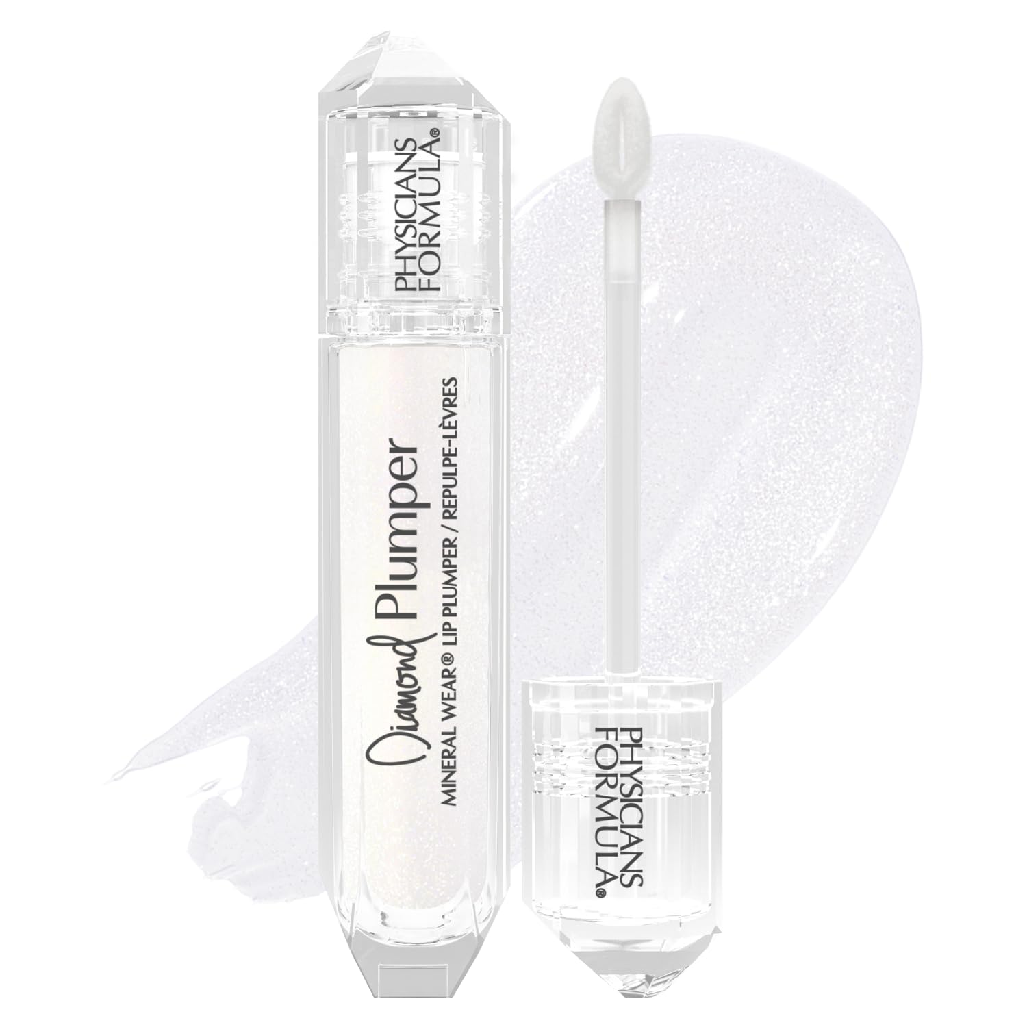 Mineral Wear Diamond Lip Plumper Gloss - Dermatologist Tested with Diamond Marquise Shine
