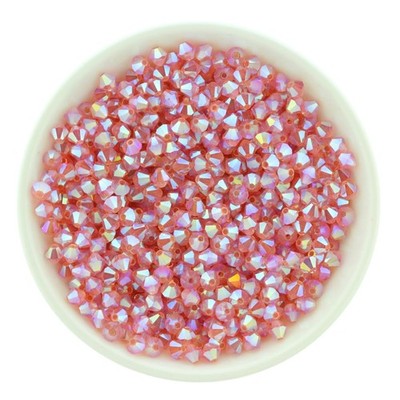 Preciosa Bicones Rose Peach AB2X 3mm, 4mm, 6mm Crystal Bicones