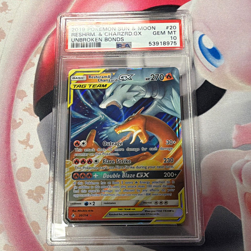 Reshiram & Charizard-GX graded PSA 10 for sale on eBay
