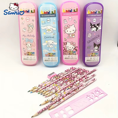 SANRIO COLOR PENCIL CASE SET RANDOM CHARACTER