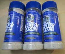 NEW LOT 3 SELINA NATURALLY Celtic Sea Salt FINE GROUND Vital Mineral GRINDER 8OZ