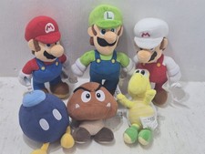 Lot of 6 Super Mario Bros Plush Stuffed Koopa/Luigi/Fire/Bob omb/Goomba 2017