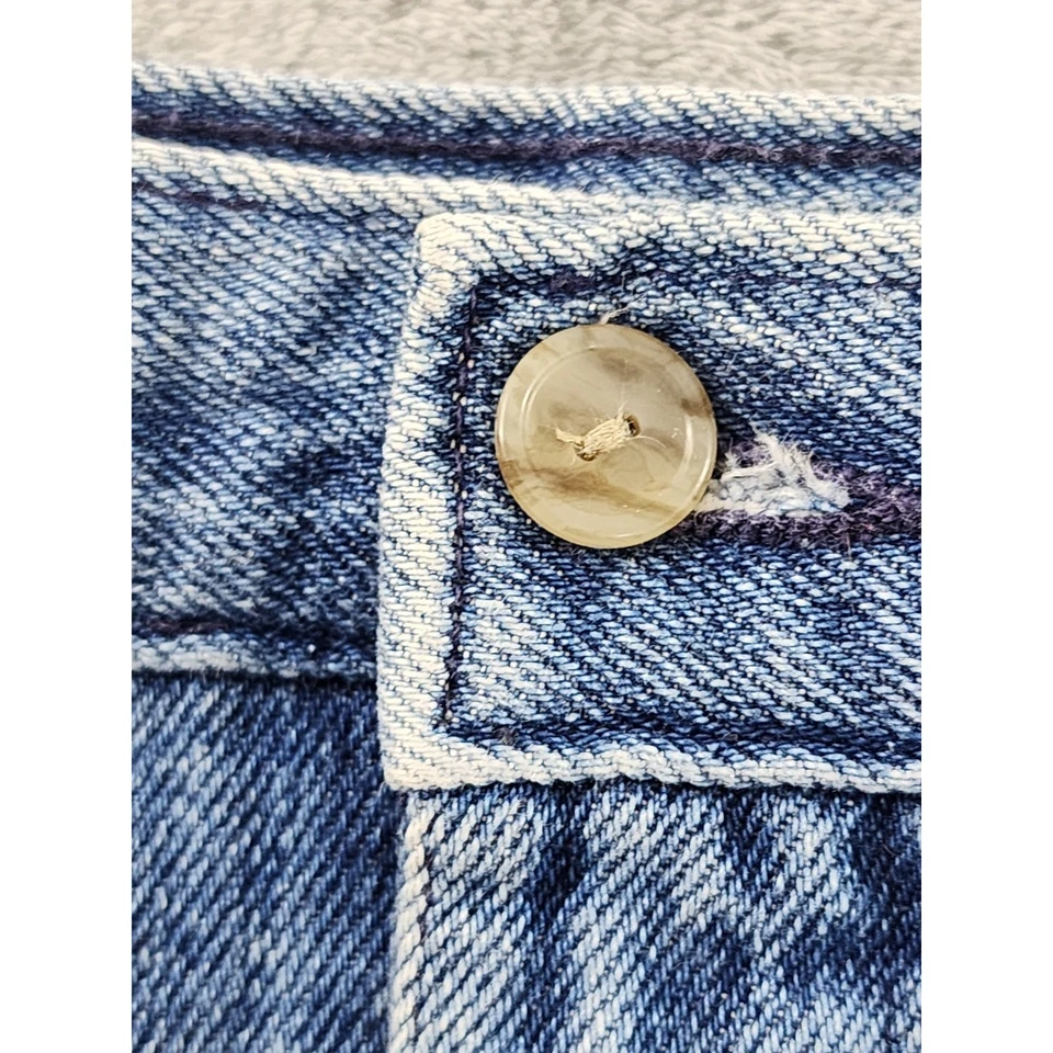 Falda Lápiz Denim Plisada Dockers Vintage Años 80 Talla 12 Pequeña Azul Bolsillos Abertura Foto 2 de 4