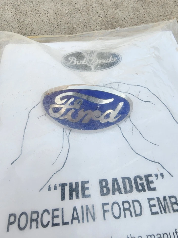 New 1934 Ford Car Porcelain Hood Emblem Reproduction Front Oval Badge 34 FOMOCO - Image 2 of 4