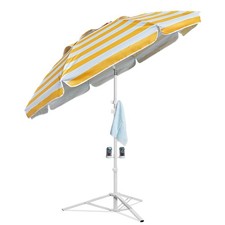 AMMSUN 6.5ft Beach Umbrella w/ Stand, UV 50 Protection, Portable, Lightweight