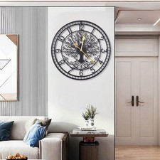 60cm Extra Large Arabic Numerals Wall Clock Giant Open Face Round Tree Design