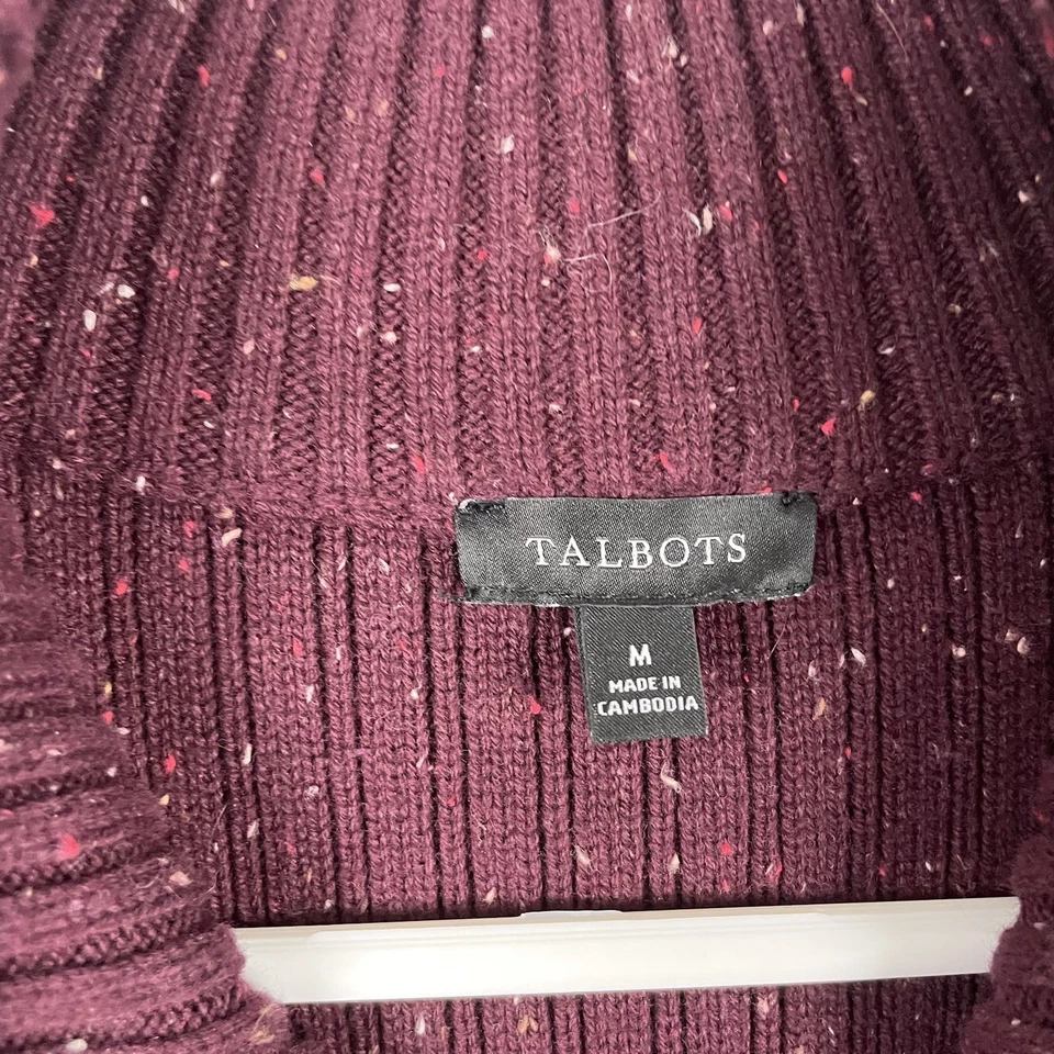 Talbots Sweater Vest Womens Size M Red 1/4 Zip Cotton Blend Casual Preppy - Image 4 of 4