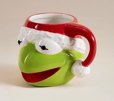 NEW Muppets KERMIT THE FROG 3D Head Shaped Christmas Ceramic Cup Mug Jim Henson