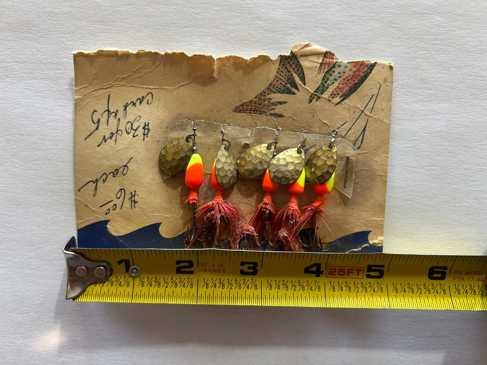 Vintage Set of 5 Yakima Bait Co. Rooster Tail Spinning Lure