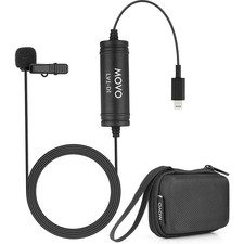 Movo Photo LV1-DI Digital Clip-On Omnidirectional Lavalier Microphone with Light