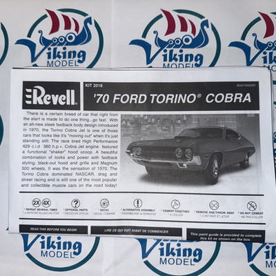 Revell 85-2018 1/24 70 Ford Torino Cobra Kit Bash Parts Instructions Only