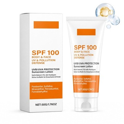 Sonnencreme Gesicht SPF100 leichte Lotion nicht fettend 50g für Urlaub Sport