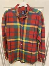 Vintage Gap Flannel Shirt Red Plaid 90s Grunge Kanye Style USA Made Large