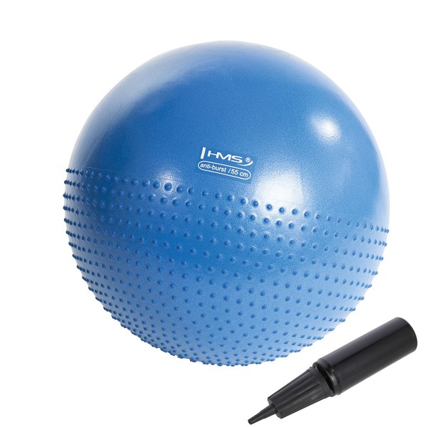 Gymnastikball Fitnessball Sitzball Massageball Yogaball 55 Cm Pumpe Blau Hms-image