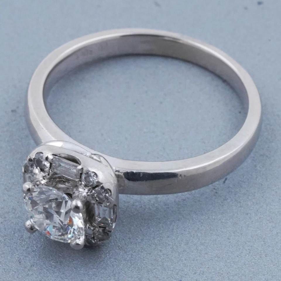 Ring Diamant 900 Platin Brillant Baguette Damen Platinschmuck Wert 4900,- - Bild 4 von 4