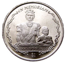 BRITISH VIRGIN ISLANDS 2002 DOLLAR, THE QUEEN MOTHER & YOUNG PRINCE CHARLES, BU