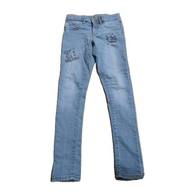 Jeans Gr. 140 Stooker hellblau m. Schriftzügen hellblau Skinny Weite regulierbar