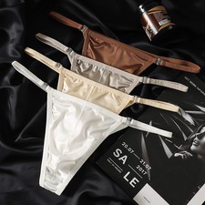 4 Pack Lot Mens Satin Underwear Underpants Bulge Pouch Briefs Low Waist Bikinis