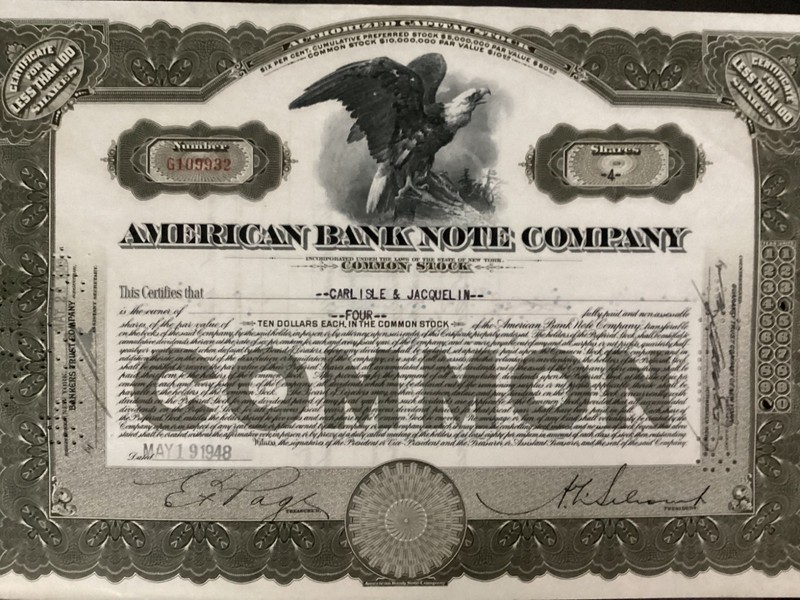 American Bank Note Company 1940's
