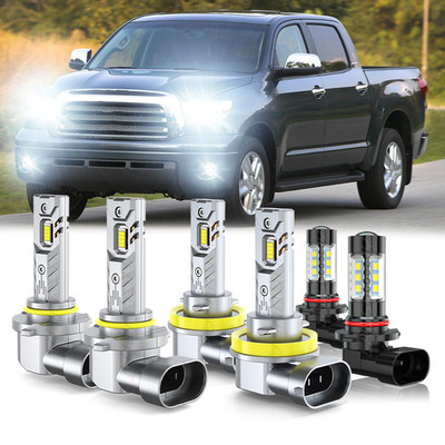 For 2007-2013 Toyota Tundra Combo 6x 6K LED Headlight Hi/Lo + Fog Light Bulb