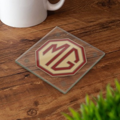 MG Abzeichen Glas Untersetzer Set Vintage Logo British Car Geschenk LIZENZPRODUKT