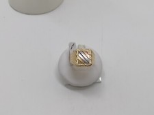 ANELLO DA UOMO IN ORO GIALLO 18KT 750 CON SCUDO 3 COLORI  7 GRAMMI N. 29 (7128)