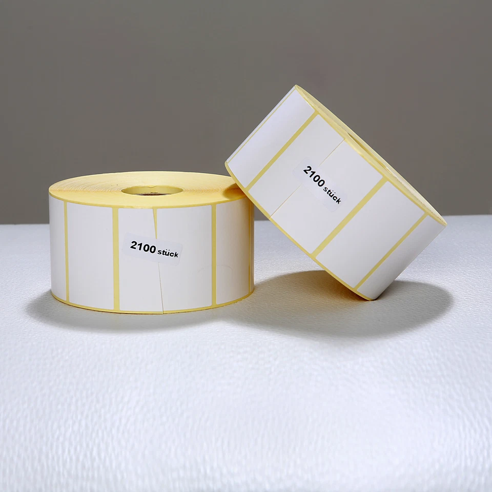 MEVALON-PRODUKTE Thermo Etiketten Rolle - 57 x 32 mm - 2.100 Stück Kern25mm Zebra GK420 GC LP TLP