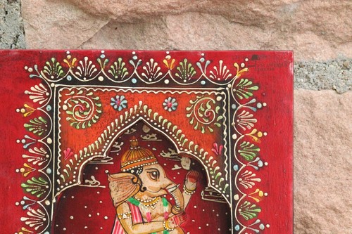 Wooden Painted Wall Hanging Pooja Ghar Decor, Hindu Pooja Furniture - Picture 8 of 11