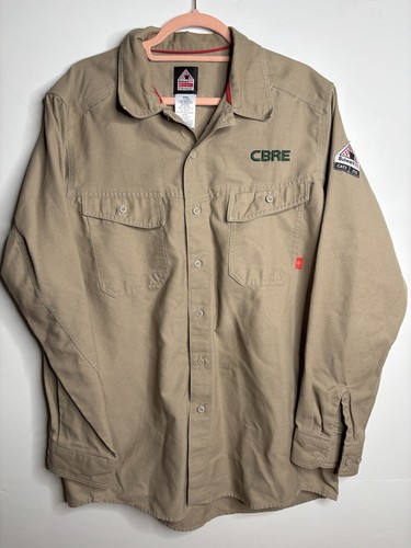 Bulwark FR Shirt Button Down IQ Series Shirt CAT2 9.0 ATPV 2112 LARGE-LN Beige