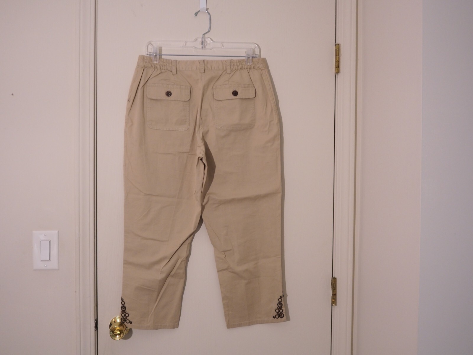 RUBY RD. Beige Cotton Blend Stretch Embellished P… - image 2