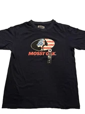 NEW Dark Navy Blue Mossy Oak american flag Graphic T-Shirt LARGE