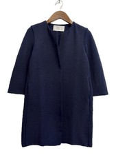 Harris Wharf London Navy Blue Cotton Duster Cardigan Coat Lightweight Uk12 It44
