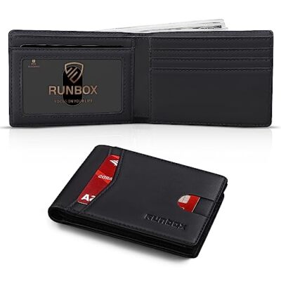 Wallet for Men Slim Credit Card Holder Leather RFID Blocking Small Thin Men's