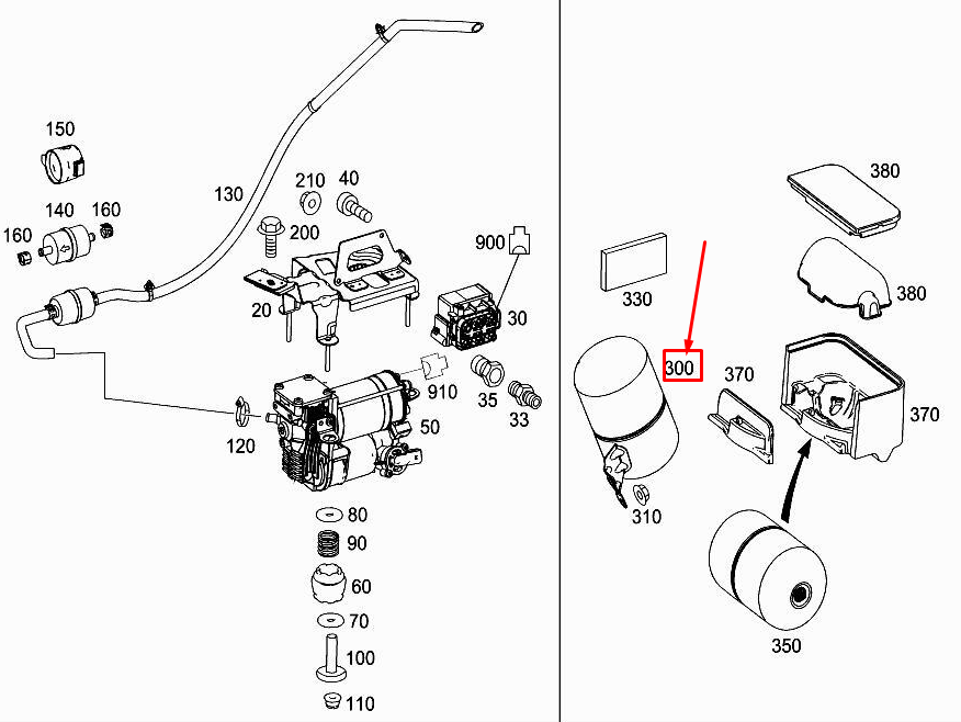 MERCEDES-BENZ GLE W166 Rear Left Pressure Reservoir A1663200015