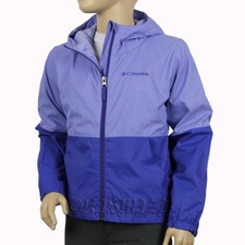 New Girls Columbia "Wooster Bluff" Waterproof Reflective Hooded Rain Jacket