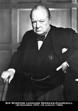 Sir Winston Churchill B/W Photo Print (A4 Size - 210 x 297mm - 8.5" x 11.75")